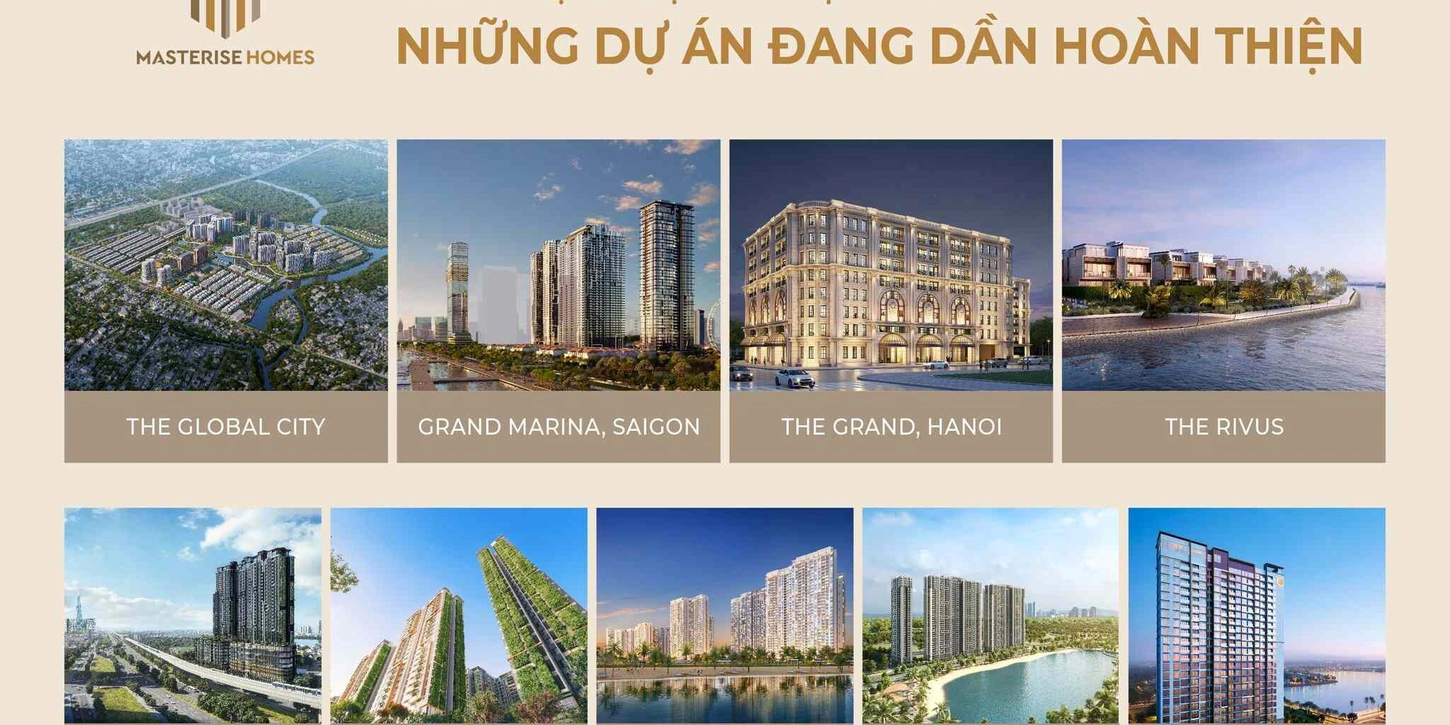 Một số dự án Masterise Homes đang triển khai