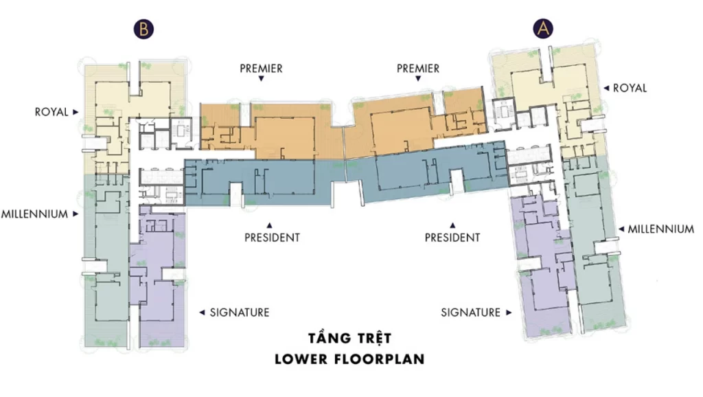 Mặt Bằng Masteri Millennium: Toà M1