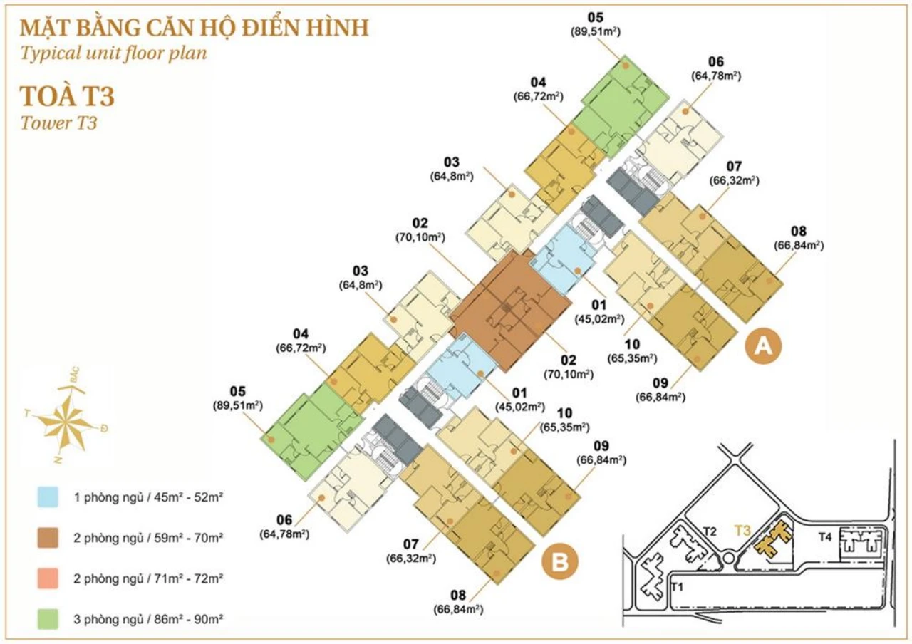 Mặt bằng chi tiết toà 3 Masteri Thảo Điền