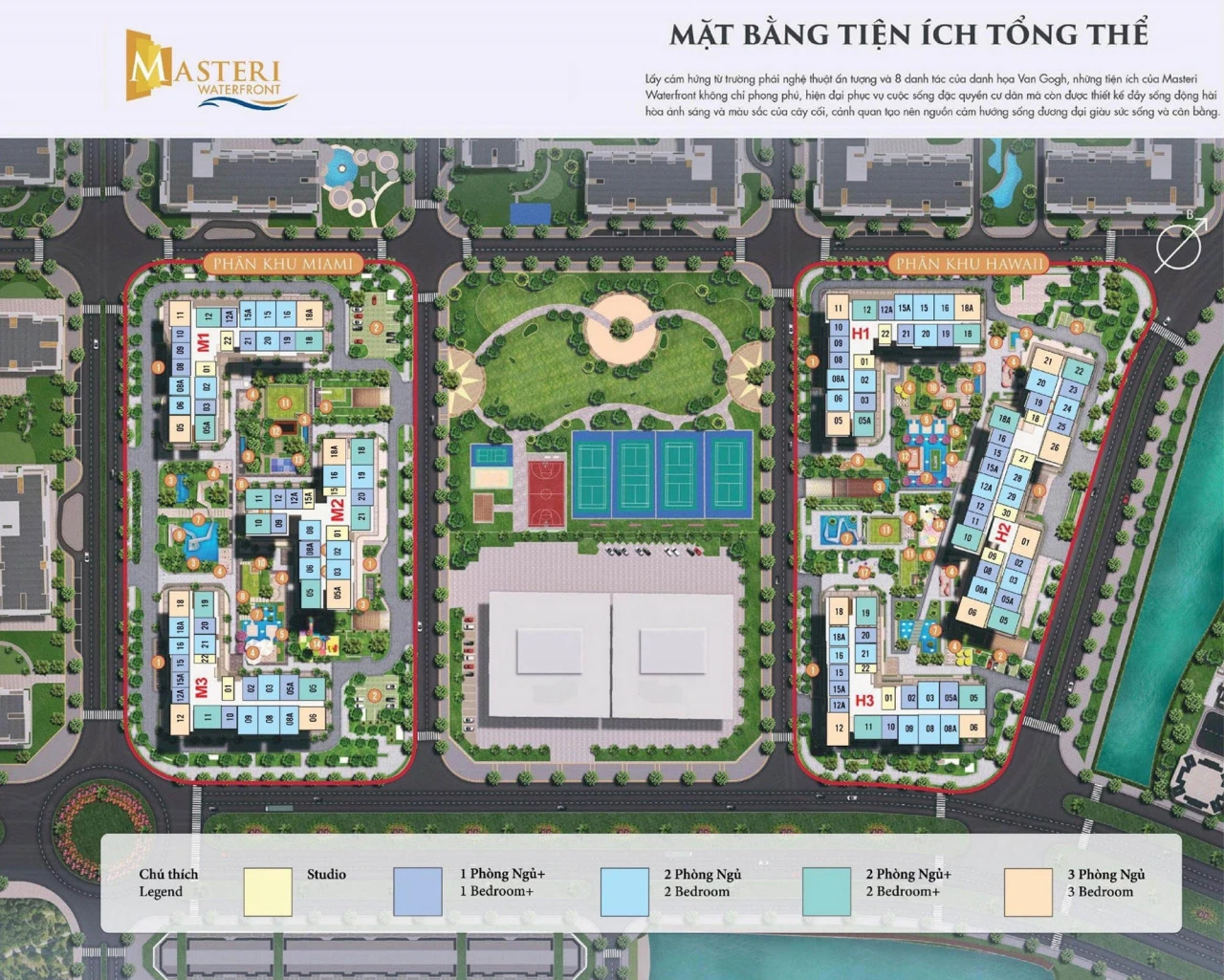 Tổng thể tiện ích dự án Masteri Waterfront