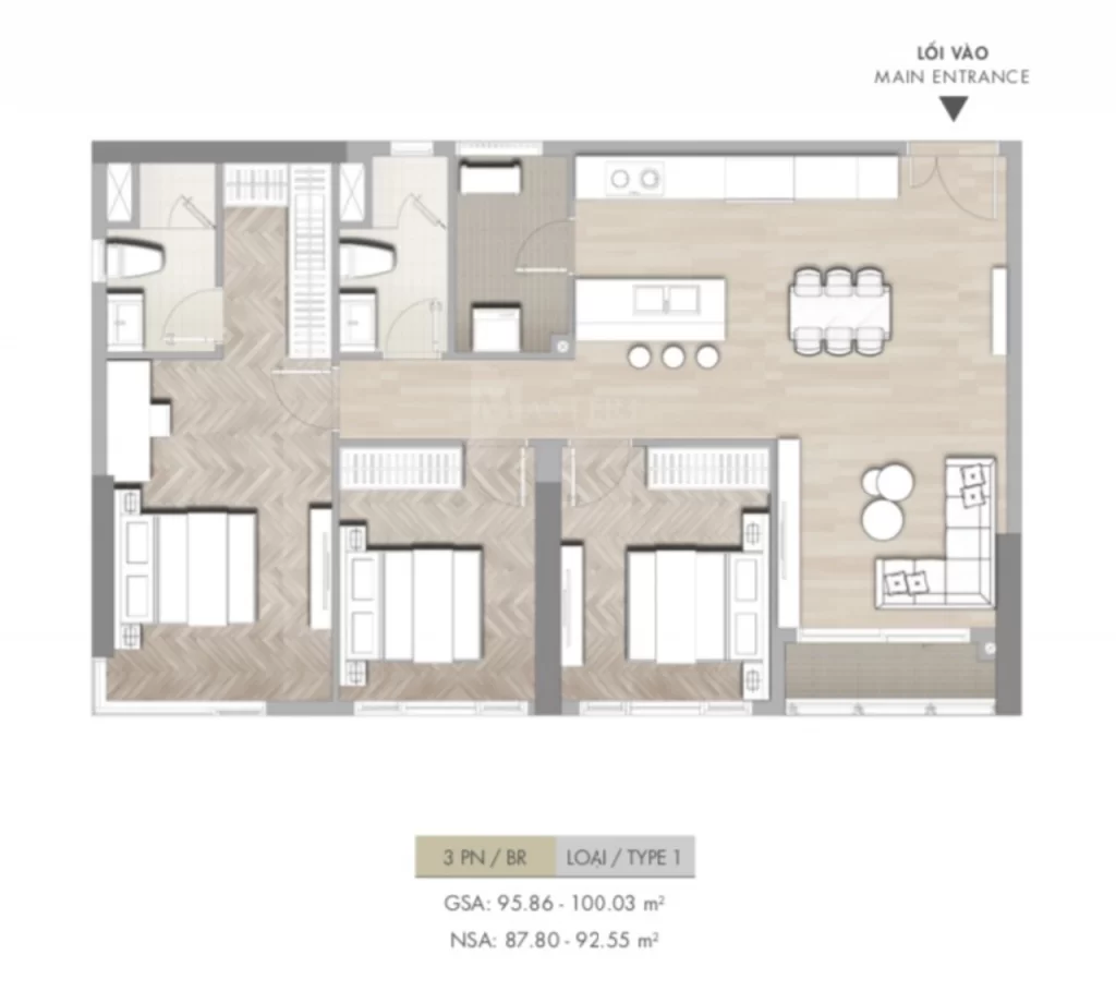 layout can ho 3pn masteri centre point