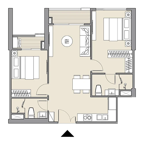 Mặt bằng căn hộ studio Masteri West Heights 04