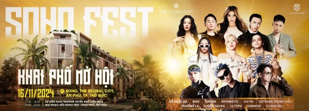 Nhớ check in SOHO Festđể gặp dàn Line -up xịn xò gồm những ca sĩ hàng đầu hiện nay nhé!