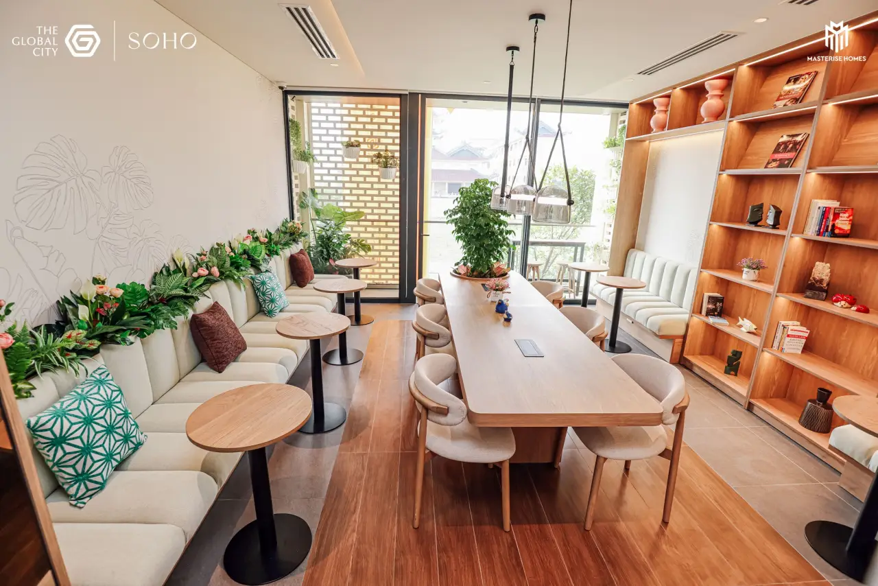 Cảm Hứng Thiết Kế SOHO: Nét Hiện Đại Giao Thoa Bản Địa Tại The Global City 5 Các không gian đa năng lấy cảm hứng thiết kế SOHO thu hút giới trẻ và doanh nhân.