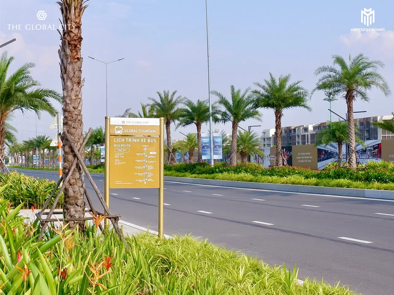 Tuyến xe buýt điện miễn phí cũng nằm trong THE GLOBAL CITY