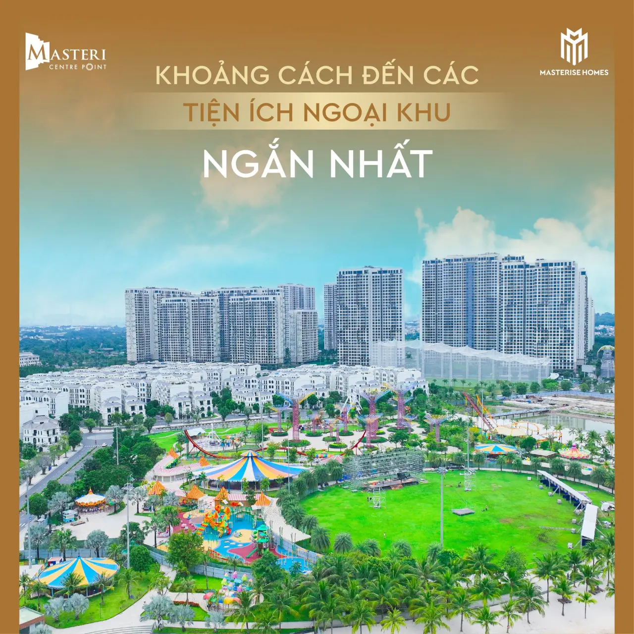 Hệ thống tiện ích ngoại khu - nội khu đỉnh cao như hồ bơi phi thuyền, khu vui chơi ngoài trời, phòng gym hiện đại