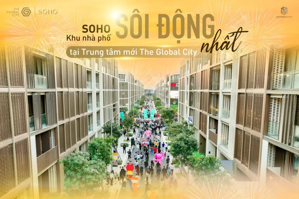 SOHO khu nhà phố sôi động nhất TP HCM, được quy hoạch để trở thành trung tâm thương mại và giải trí của khu đô thị.